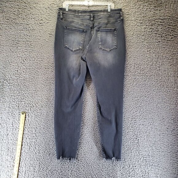 Kancan Jeans Womens 32 Gray High Rise Skinny Bleach Splatter Stretch Design - Picture 11 of 11